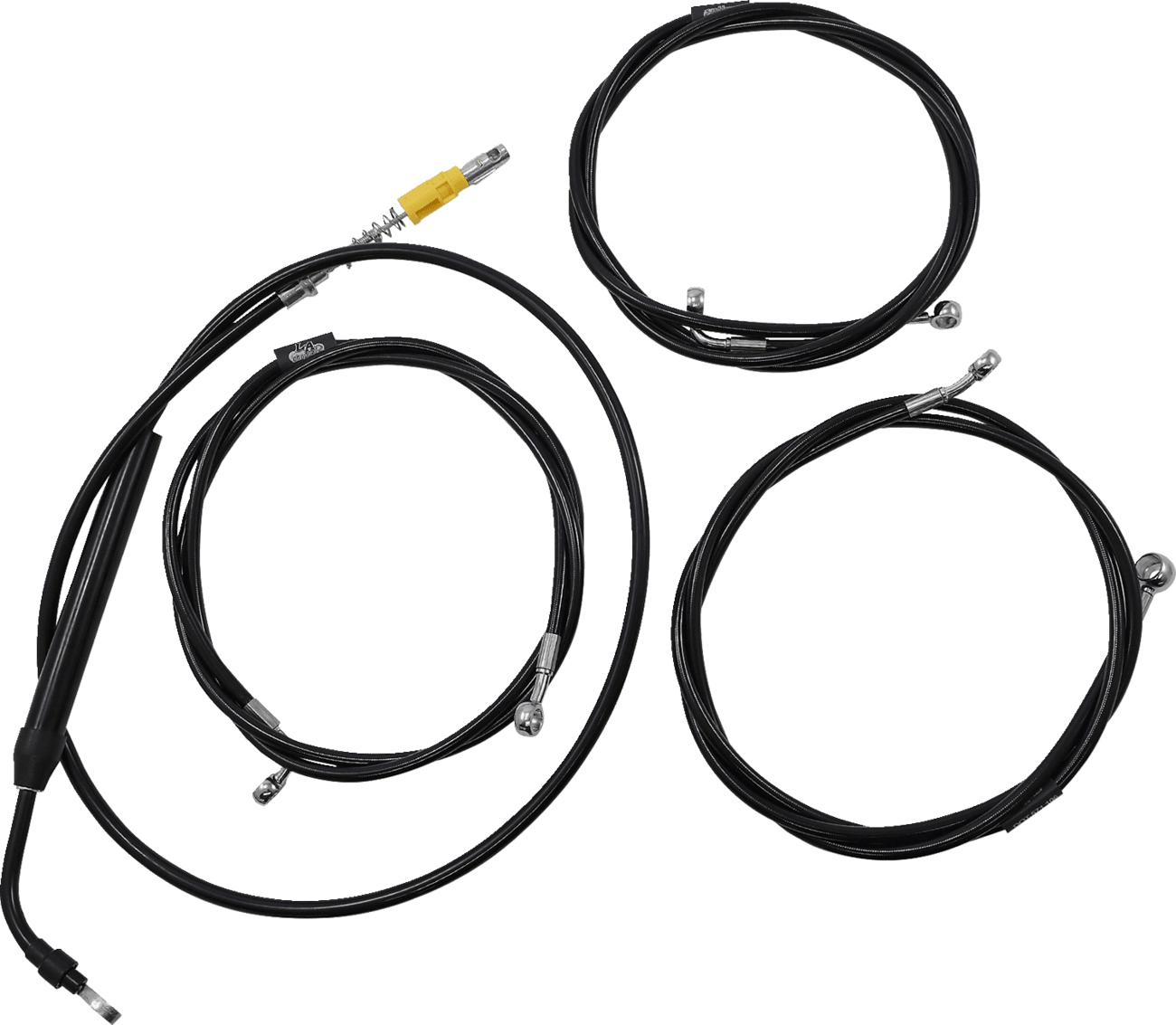 LA CHOPPERS 0662-0889 Standard Black Vinyl Handlebar Cable/Brake Line Kit - 15"-17" Ape Hangers - '21-'22 FLH
