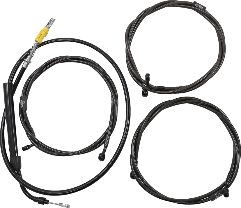 LA CHOPPERS 0662-0899 Complete Midnight Braided Cable Kit - 12"-14" Handlebars - ABS - '21-'22 Touring — image 1 of 2