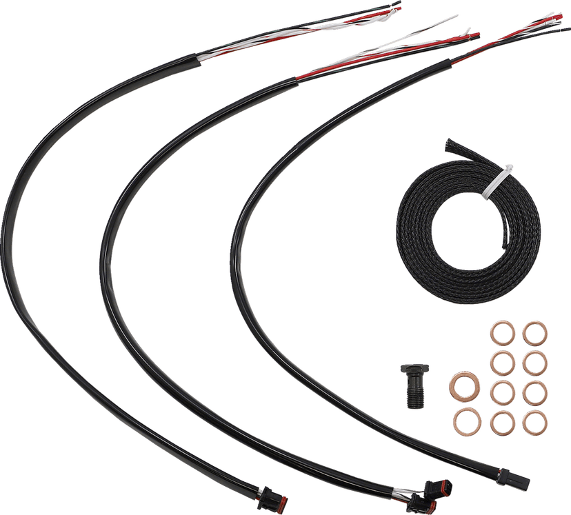 LA CHOPPERS 0662-0899 Complete Midnight Braided Cable Kit - 12"-14" Handlebars - ABS - '21-'22 Touring — image 2 of 2
