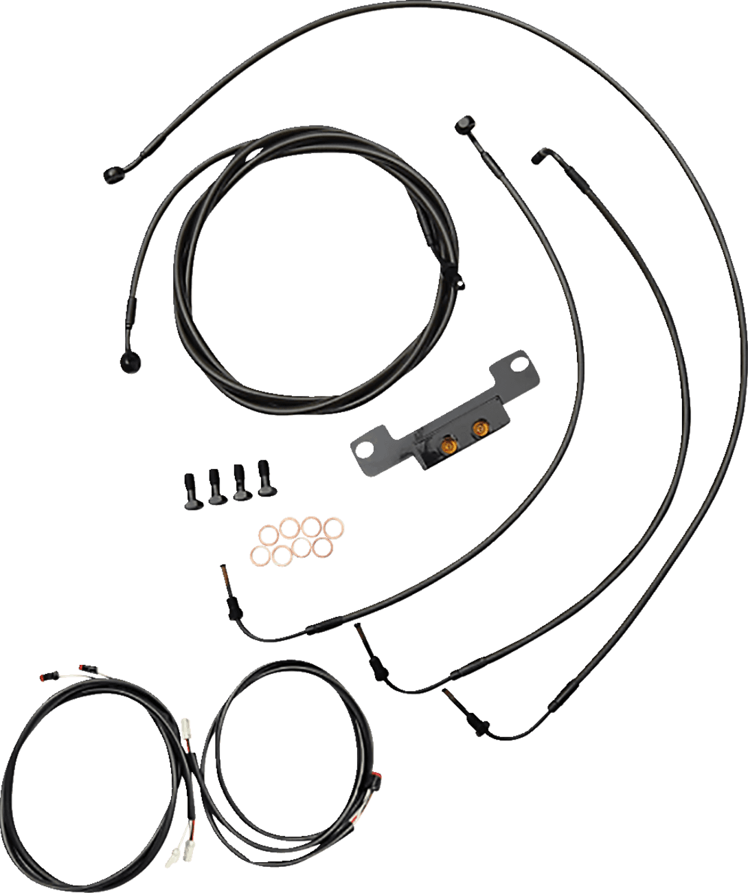 LA CHOPPERS 0662-0908 Complete Plug-and-Play Cable Kit - Stock Handlebars - '21-'22 FLH - ABS - Midnight