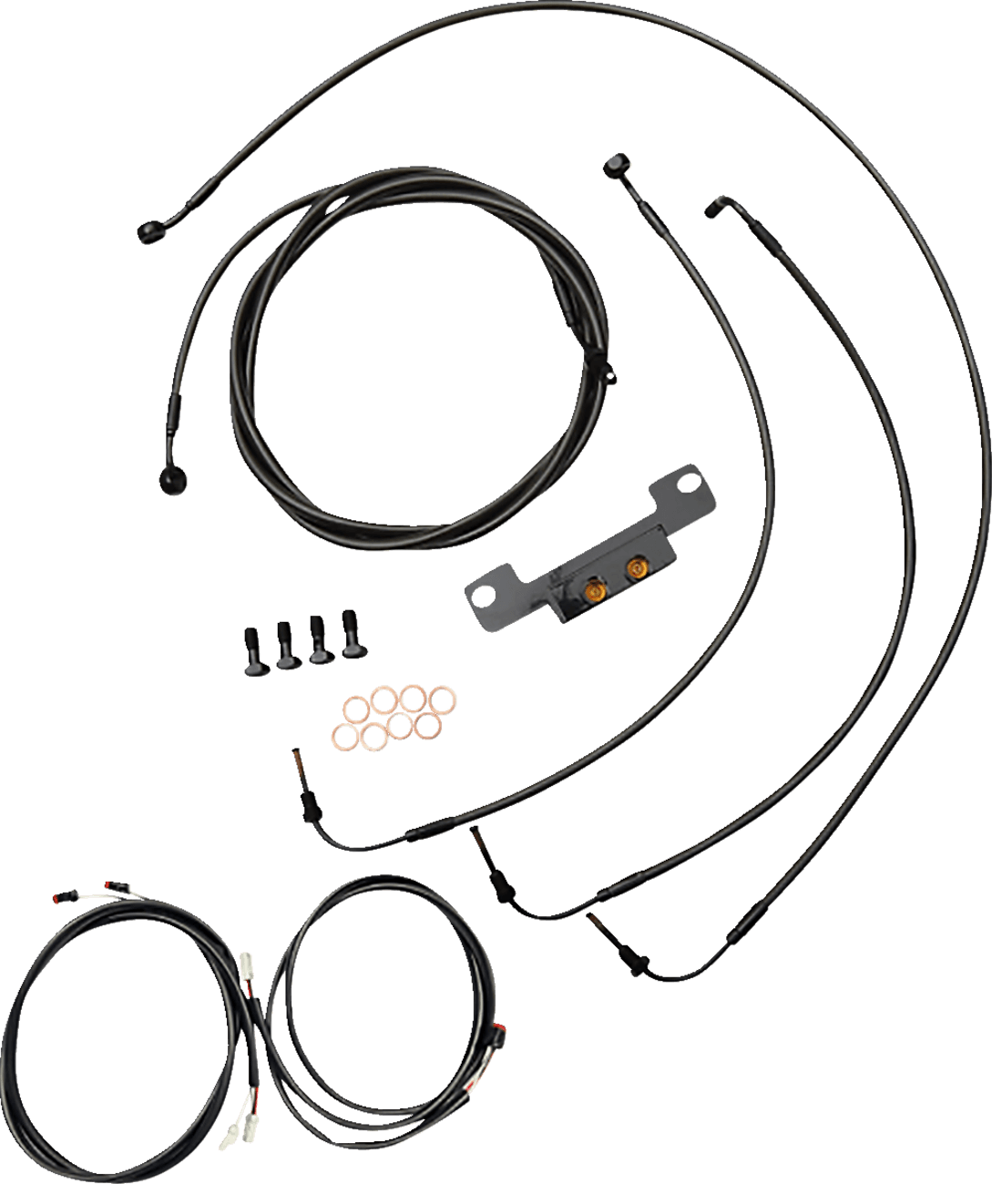 LA CHOPPERS 0662-0908 Complete Plug-and-Play Cable Kit - Stock Handlebars - '21-'22 FLH - ABS - Midnight