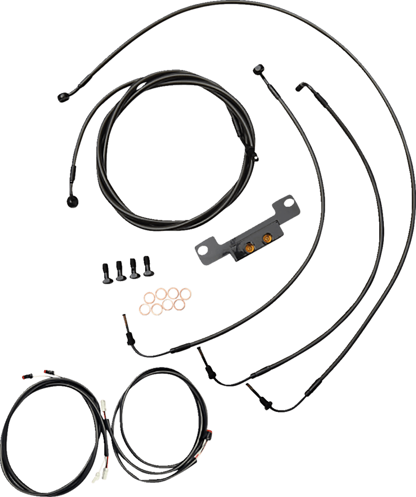 LA CHOPPERS 0662-0908 Complete Plug-and-Play Cable Kit - Stock Handlebars - '21-'22 FLH - ABS - Midnight