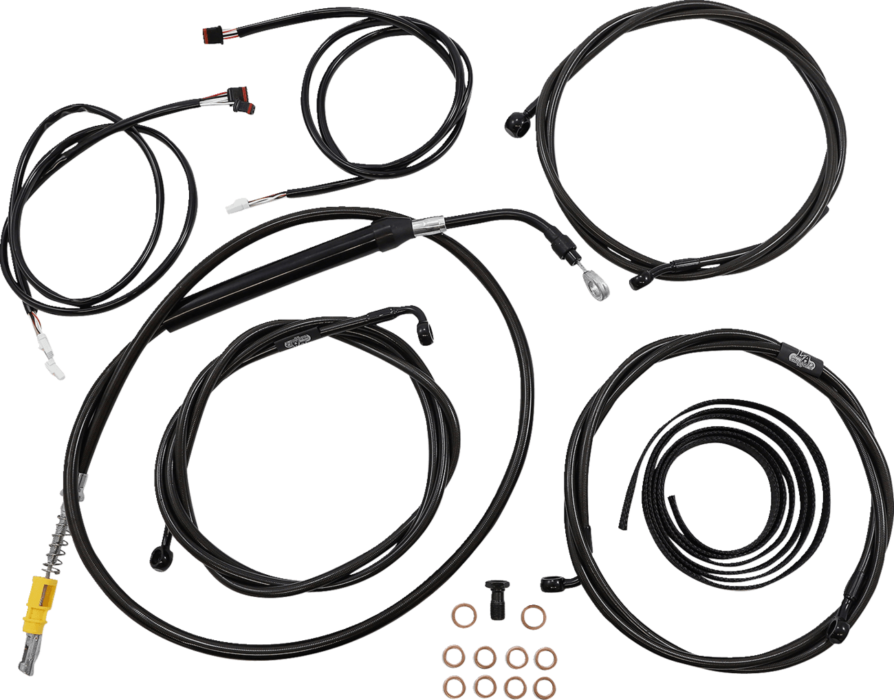 LA CHOPPERS 0662-0914 Complete Plug-and-Play Cable Kit - 15" - 17" Handlebars - '21-'22 FLH - ABS - Midnight
