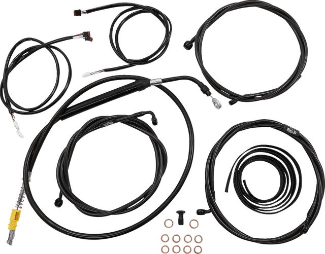 LA CHOPPERS 0662-0914 Complete Plug-and-Play Cable Kit - 15" - 17" Handlebars - '21-'22 FLH - ABS - Midnight