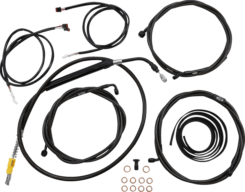 LA CHOPPERS 0662-0914 Complete Plug-and-Play Cable Kit - 15" - 17" Handlebars - '21-'22 FLH - ABS - Midnight