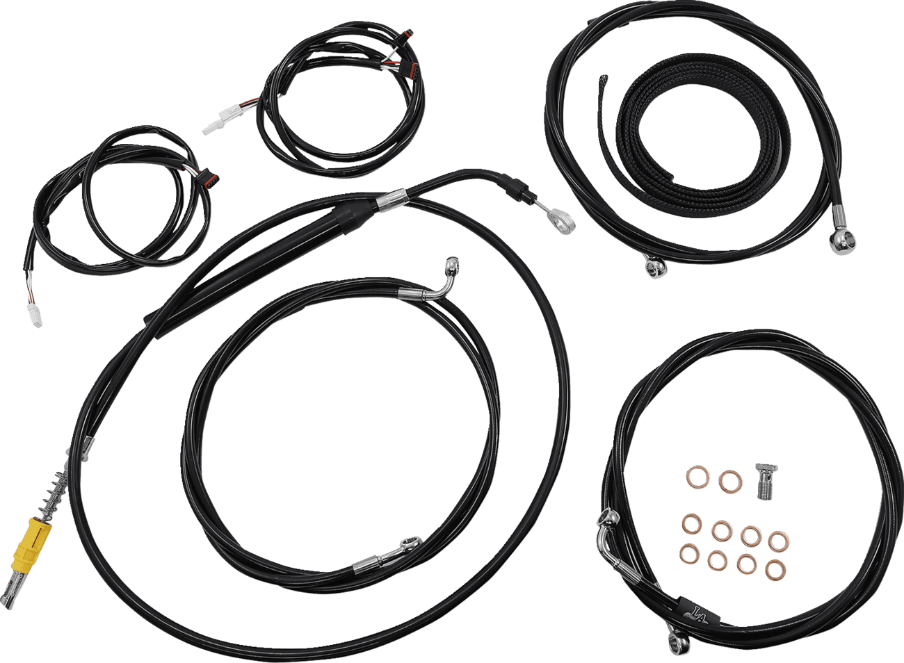 LA CHOPPERS 0662-0916 Complete Plug-and-Play Cable Kit - 18" - 20" Handlebars - '21-'22 FLH - ABS - Black