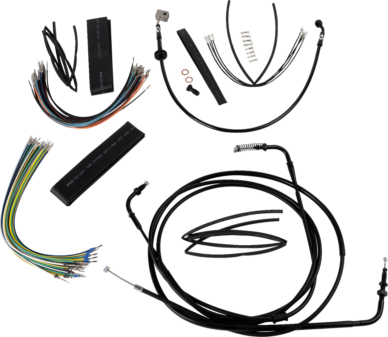 BURLY BRAND 0662-1092 Extended Cable Kit - 12" Ape Hanger - Rebel