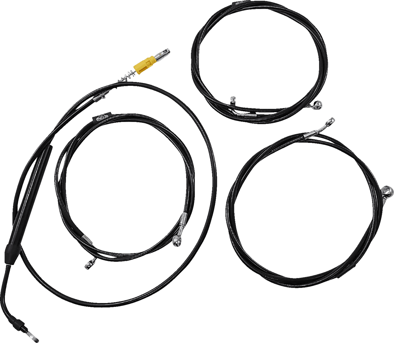 LA CHOPPERS 0662-1094 Standard Black Vinyl Handlebar Cable/Brake Line Kit - Stock Ape Hangers - '21-'22 Touring