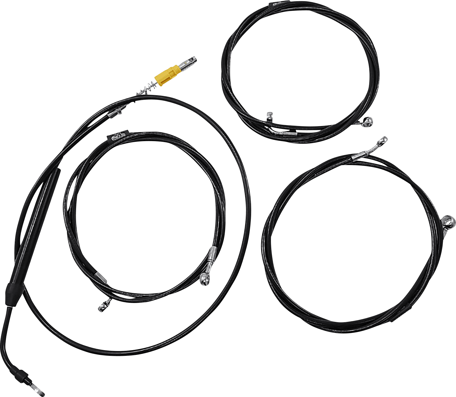 LA CHOPPERS 0662-1097 Standard Black Vinyl Handlebar Cable/Brake Line Kit - 12"-14" Ape Hangers - '21-'22 Touring