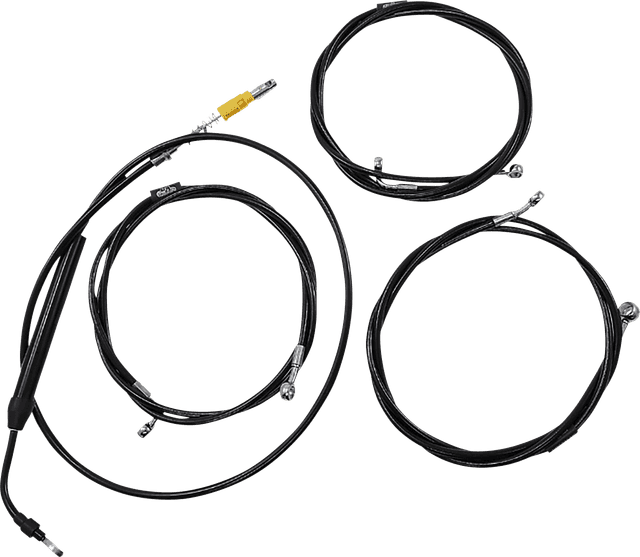 LA CHOPPERS 0662-1098 Standard Midnight Braided Handlebar Cable/Brake Line Kit - 12"-14" Ape Hangers - '21-'22 Touring