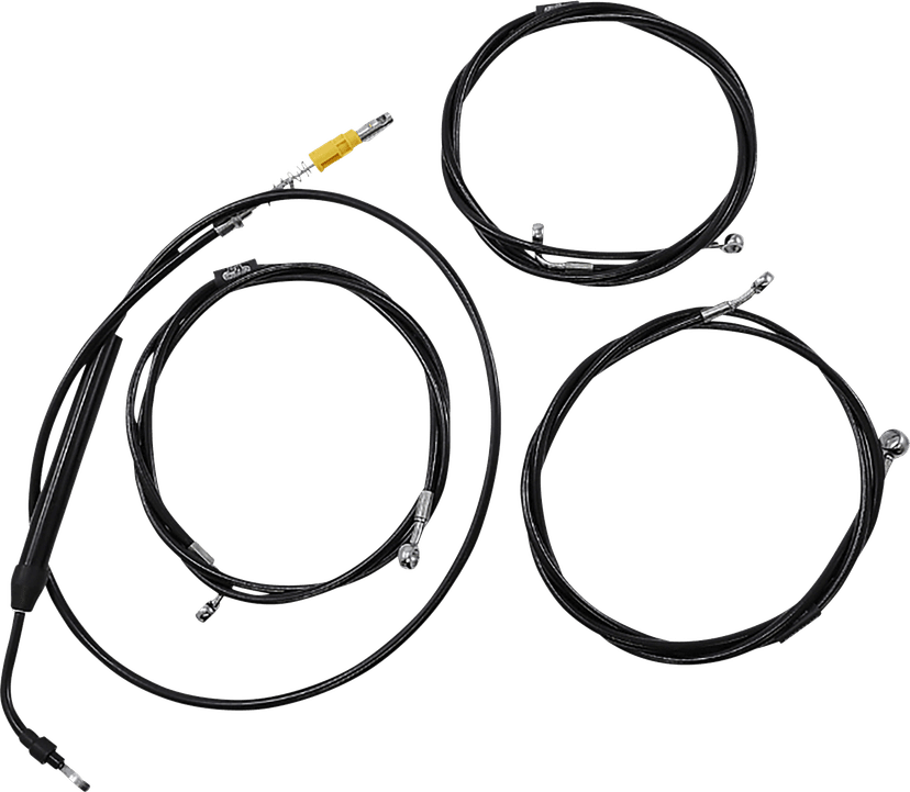LA CHOPPERS 0662-1098 Standard Midnight Braided Handlebar Cable/Brake Line Kit - 12"-14" Ape Hangers - '21-'22 Touring