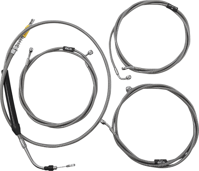 LA CHOPPERS 0662-1102 Standard Stainless Braided Handlebar Cable/Brake Line Kit - 18"-20" Ape Hangers - '21-'22 Touring