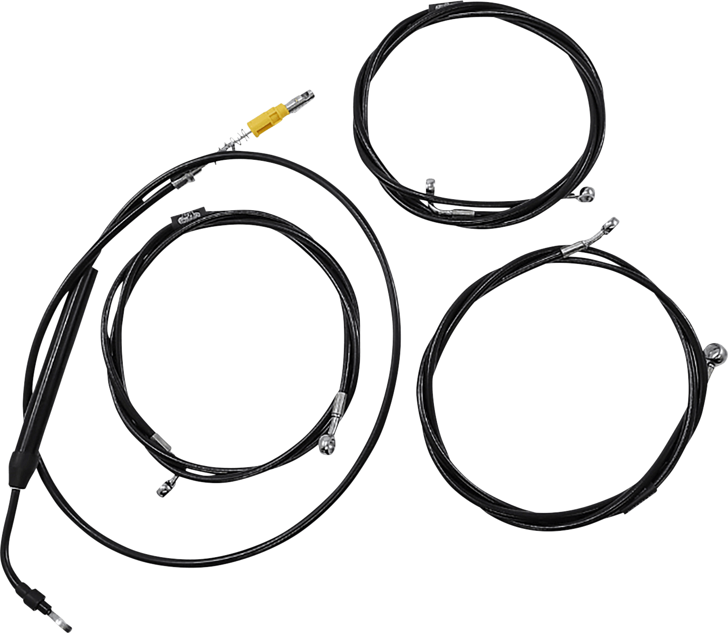 LA CHOPPERS 0662-1104 Standard Midnight Braided Handlebar Cable/Brake Line Kit - 18"-20" Ape Hangers - '21-'22 Touring