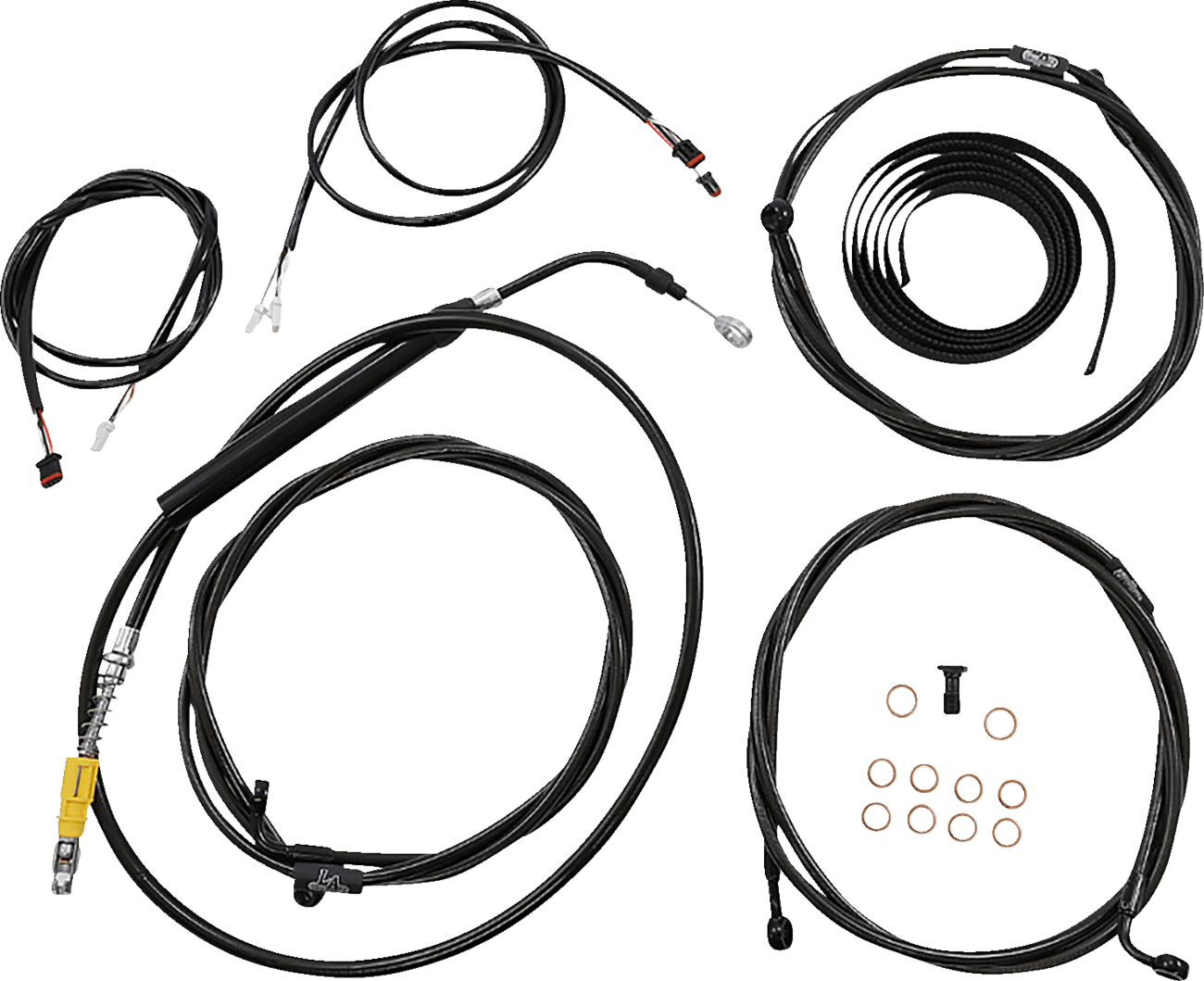 LA CHOPPERS 0662-1118 Complete Plug-and-Play Cable Kit - Stock Handlebars - '21-'22 FLTR - ABS - Black