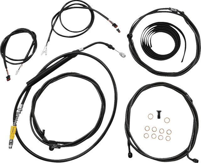 LA CHOPPERS 0662-1118 Complete Plug-and-Play Cable Kit - Stock Handlebars - '21-'22 FLTR - ABS - Black