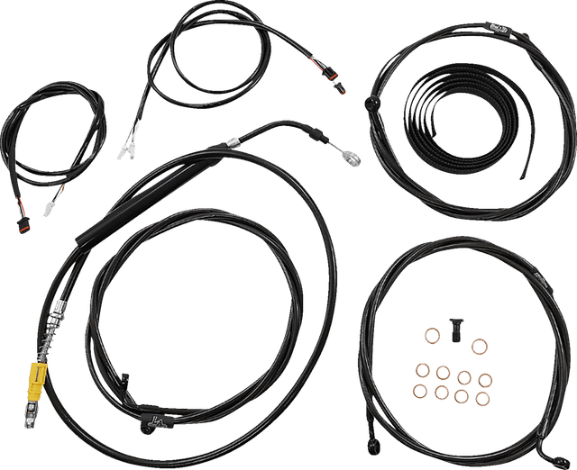 LA CHOPPERS 0662-1119 Complete Plug-and-Play Cable Kit - Stock Handlebars - '21-'22 FLTR - ABS - Midnight