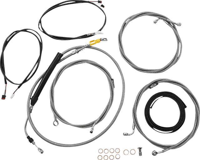 LA CHOPPERS 0662-1123 Complete Plug-and-Play Cable Kit - 15" - 17" Handlebars - '21-'22 FLTR - ABS - Stainless