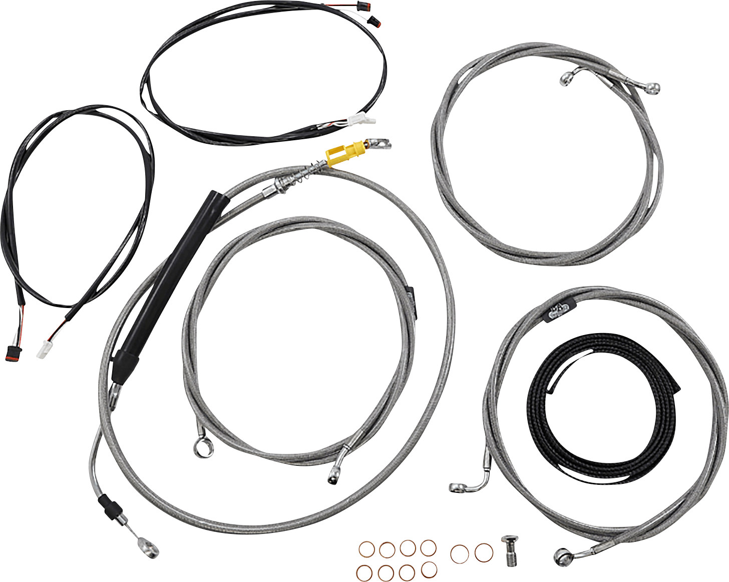 LA CHOPPERS 0662-1126 Complete Plug-and-Play Cable Kit - 18" - 20" Handlebars - '21-'22 FLTR - ABS - Stainless