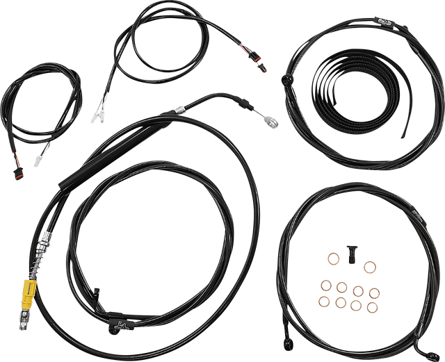 LA CHOPPERS 0662-1127 Complete Plug-and-Play Cable Kit - 18" - 20" Handlebars - '21-'22 FLTR - ABS - Black