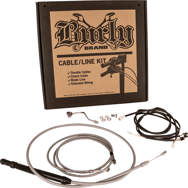 BURLY BRAND 0662-1155 Touring Model Control Kit - Gorilla Ape Hanger - 16" - Stainless Steel — image 2 of 2