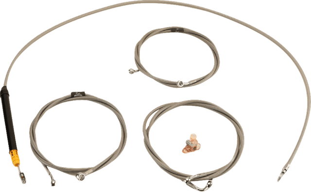 LA CHOPPERS 0662-1161 Standard Stainless Braided Handlebar Cable/Brake Line Kit - Stock Ape Hangers - '23-'25 Touring