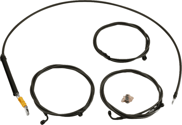 LA CHOPPERS 0662-1163 Standard Midnight Braided Handlebar Cable/Brake Line Kit - Stock Ape Hangers - '23-'25 Touring