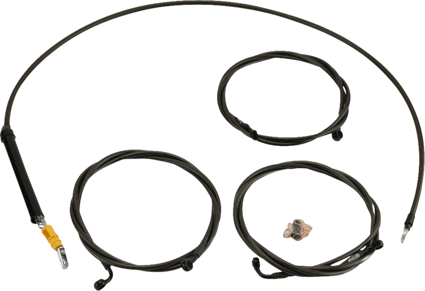 LA CHOPPERS 0662-1163 Standard Midnight Braided Handlebar Cable/Brake Line Kit - Stock Ape Hangers - '23-'25 Touring