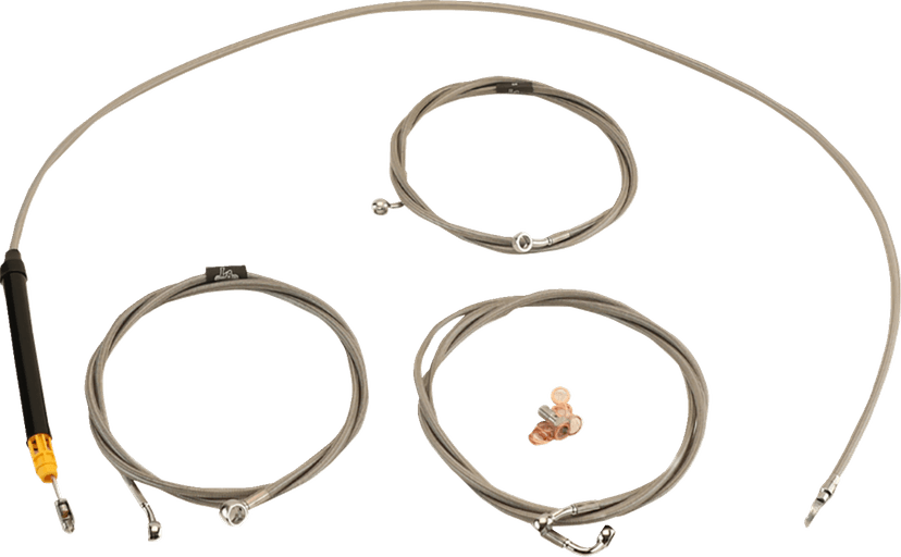 LA CHOPPERS 0662-1168 Standard Stainless Braided Handlebar Cable/Brake Line Kit - 15"-17" Ape Hangers - '23-'25 Touring