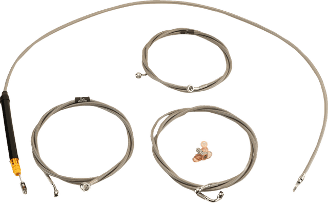 LA CHOPPERS 0662-1171 Standard Stainless Braided Handlebar Cable/Brake Line Kit - 18"-20" Ape Hangers - '23-'25 Touring