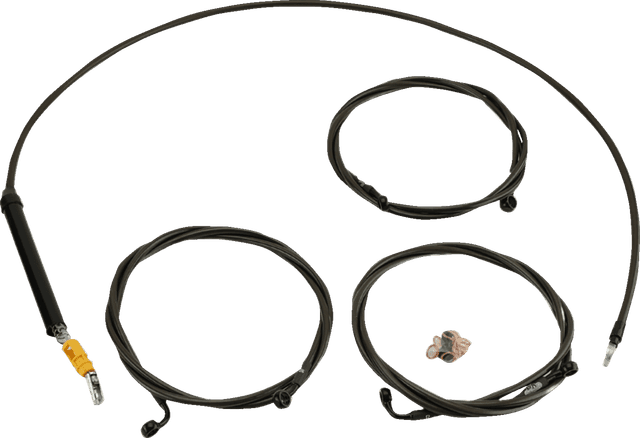 LA CHOPPERS 0662-1173 Standard Midnight Braided Handlebar Cable/Brake Line Kit - 18"-20" Ape Hangers - '23-'25 Touring