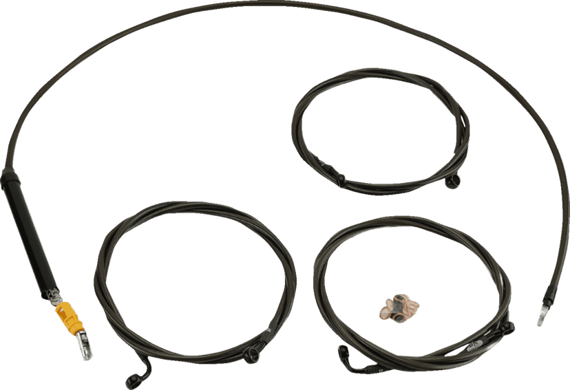 LA CHOPPERS 0662-1173 Standard Midnight Braided Handlebar Cable/Brake Line Kit - 18"-20" Ape Hangers - '23-'25 Touring