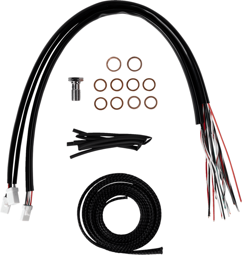 LA CHOPPERS 0662-1174 Complete Stainless Braided Handlebar Cable/Brake Line Kit - Stock Bars - '23-'25 Touring — image 2 of 2