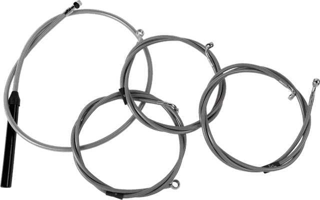 LA CHOPPERS 0662-1174 Complete Stainless Braided Handlebar Cable/Brake Line Kit - Stock Bars - '23-'25 Touring — image 1 of 2