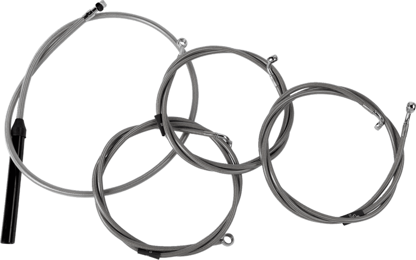 LA CHOPPERS 0662-1174 Complete Stainless Braided Handlebar Cable/Brake Line Kit - Stock Bars - '23-'25 Touring — image 1 of 2