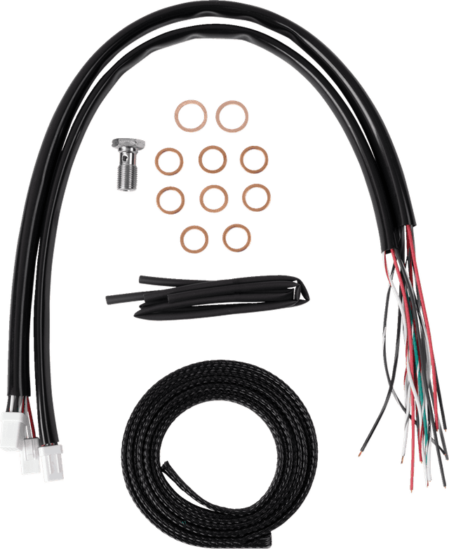 LA CHOPPERS 0662-1175 Complete Black Vinyl Braided Handlebar Cable/Brake Line Kit - Stock Handlebars - '23-'25 Touring — image 2 of 2