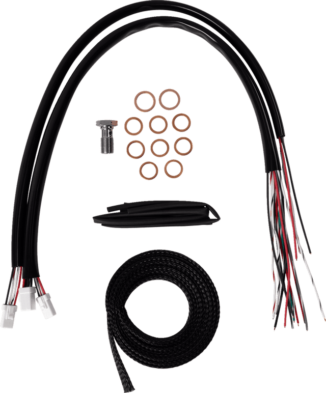 LA CHOPPERS 0662-1181 Complete Black Vinyl Braided Handlebar Cable/Brake Line Kit - 15"-17" Handlebars - '23-'25 Touring — image 2 of 2
