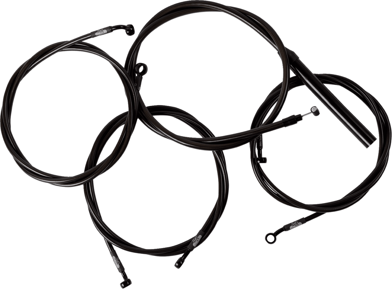LA CHOPPERS 0662-1182 Complete Midnight Braided Cable Kit - 15"-17" Handlebars - '23-'25 Touring