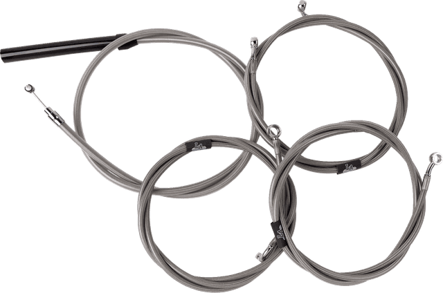LA CHOPPERS 0662-1183 Complete Stainless Braided Handlebar Cable/Brake Line Kit - 18"-20" Handlebars - '23-'25 Touring — image 1 of 2