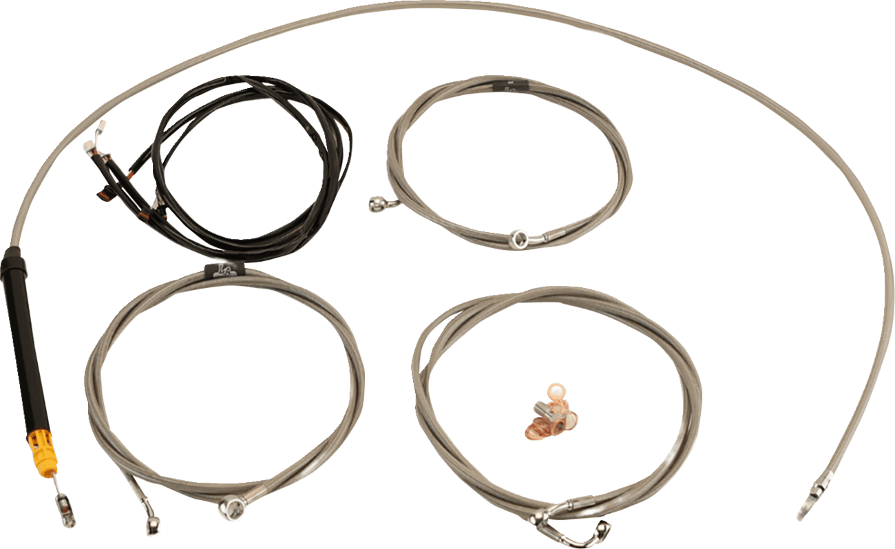 LA CHOPPERS 0662-1189 Complete Plug-and-Play Cable Kit - 12" - 14" Handlebars - '23-'25 Touring - Stainless
