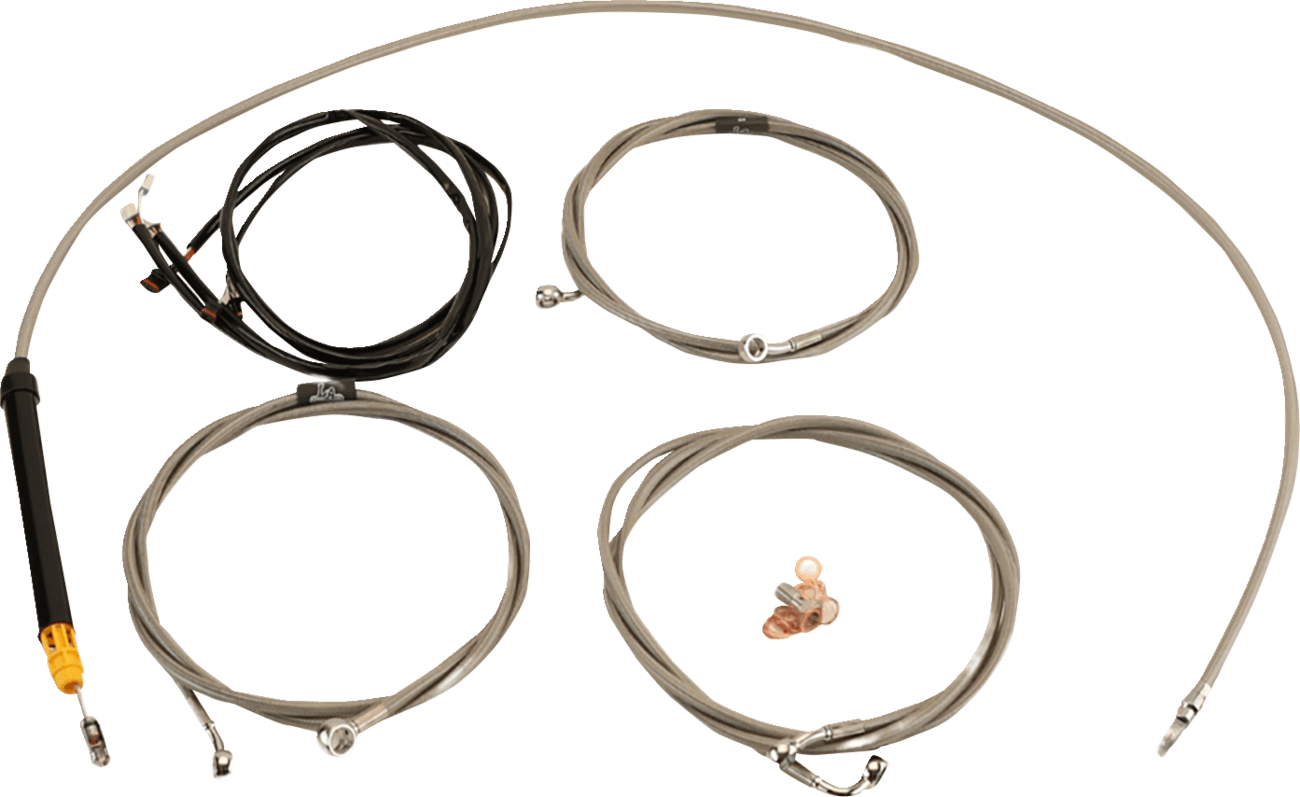 LA CHOPPERS 0662-1189 Complete Plug-and-Play Cable Kit - 12" - 14" Handlebars - '23-'25 Touring - Stainless