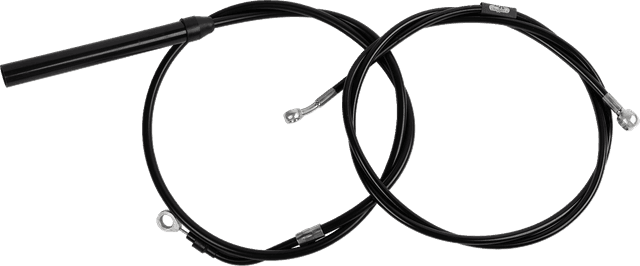 LA CHOPPERS 0662-1256 Standard Black Vinyl Handlebar Cable/Brake Line Kit - Stock Ape Hangers - '21-'22 FLH — image 1 of 2