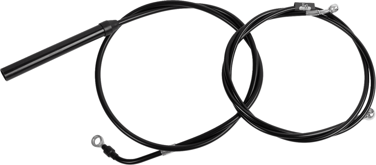 LA CHOPPERS 0662-1258 Standard Black Vinyl Handlebar Cable/Brake Line Kit - 15"-17" Ape Hangers - '21-'22 FLH
