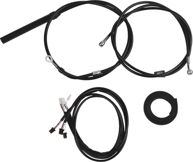 LA CHOPPERS 0662-1260 Complete Plug-and-Play Cable Kit - Upper - 12" - 14" Handlebars - '21-'22 FLH - Black — image 1 of 2
