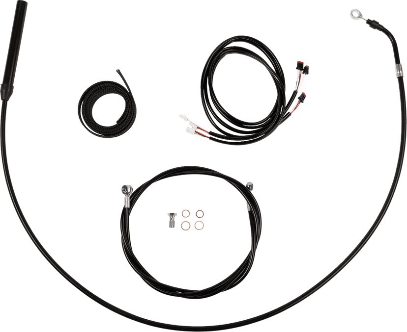 LA CHOPPERS 0662-1261 Complete Plug-and-Play Cable Kit - Upper - 15" - 17" Handlebars - '21-'22 FLH - Black