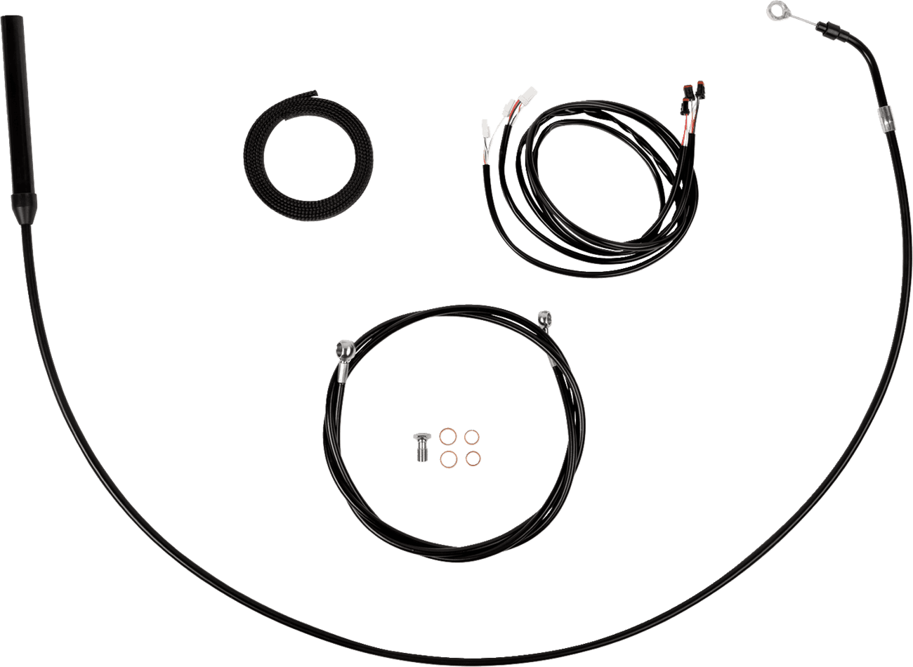 LA CHOPPERS 0662-1262 Complete Plug-and-Play Cable Kit - Upper - 18" - 20" Handlebars - '21-'22 FLH - Black