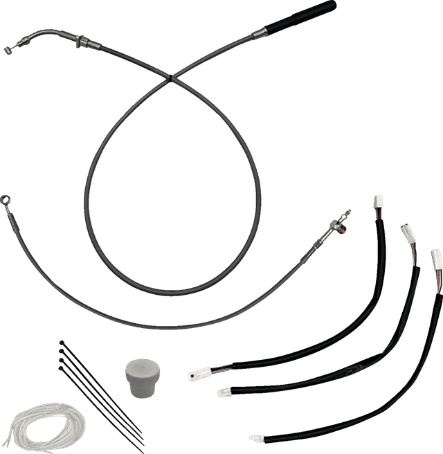 FAT BAGGERS INC. 0662-1271 EZ Install Kit - 10"/11"/12" Handlebars - Upper Clutch - Braided Stainless Steel