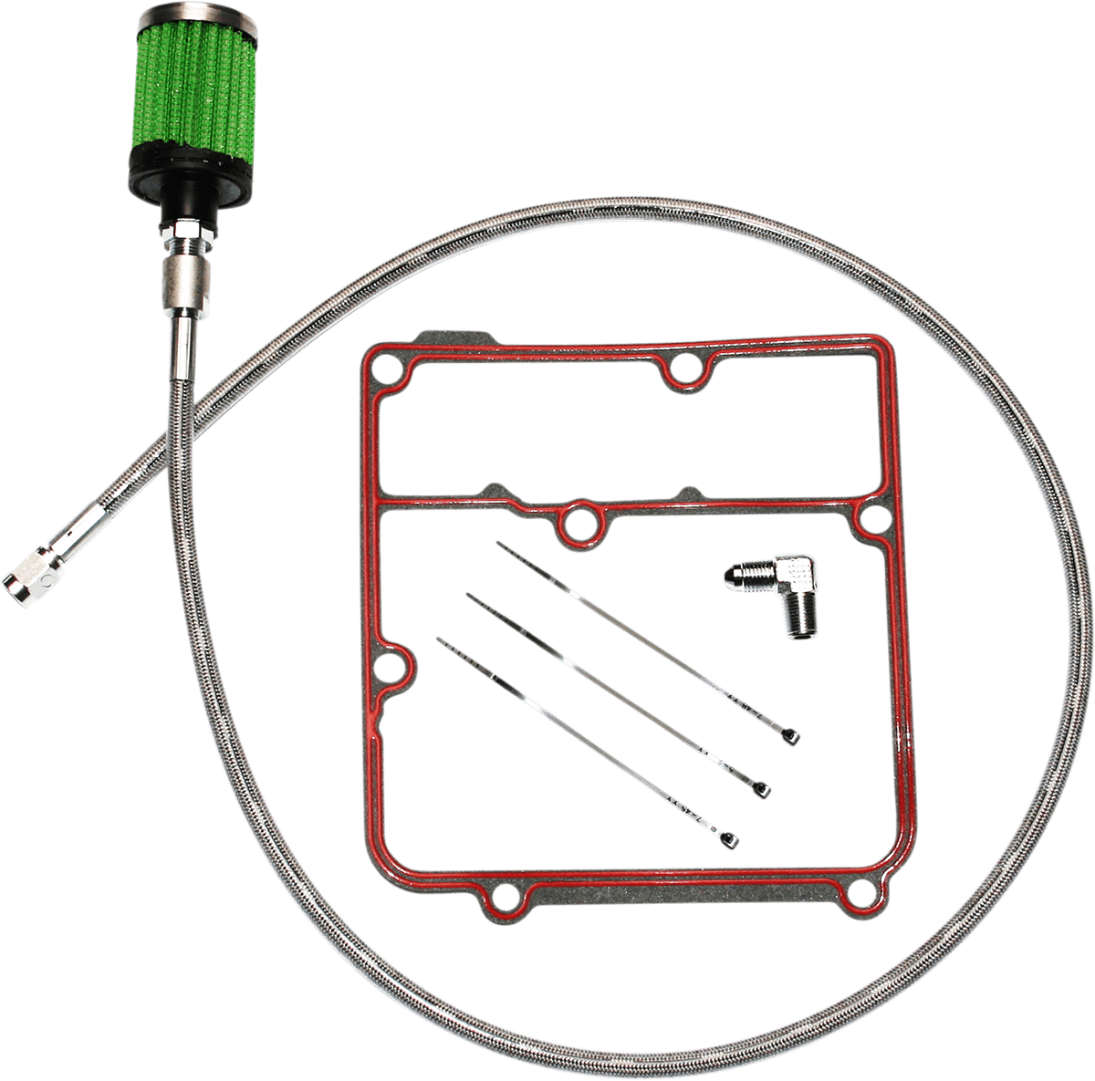 FEULING OIL PUMP CORP. 0710-0270 Oil Tank Breather Kit - Stainless - 99'-05' Dyna