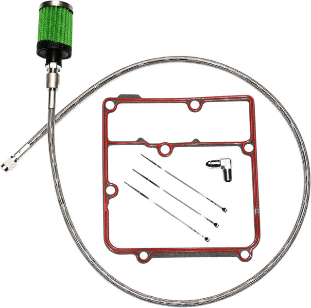 FEULING OIL PUMP CORP. 0710-0270 Oil Tank Breather Kit - Stainless - 99'-05' Dyna