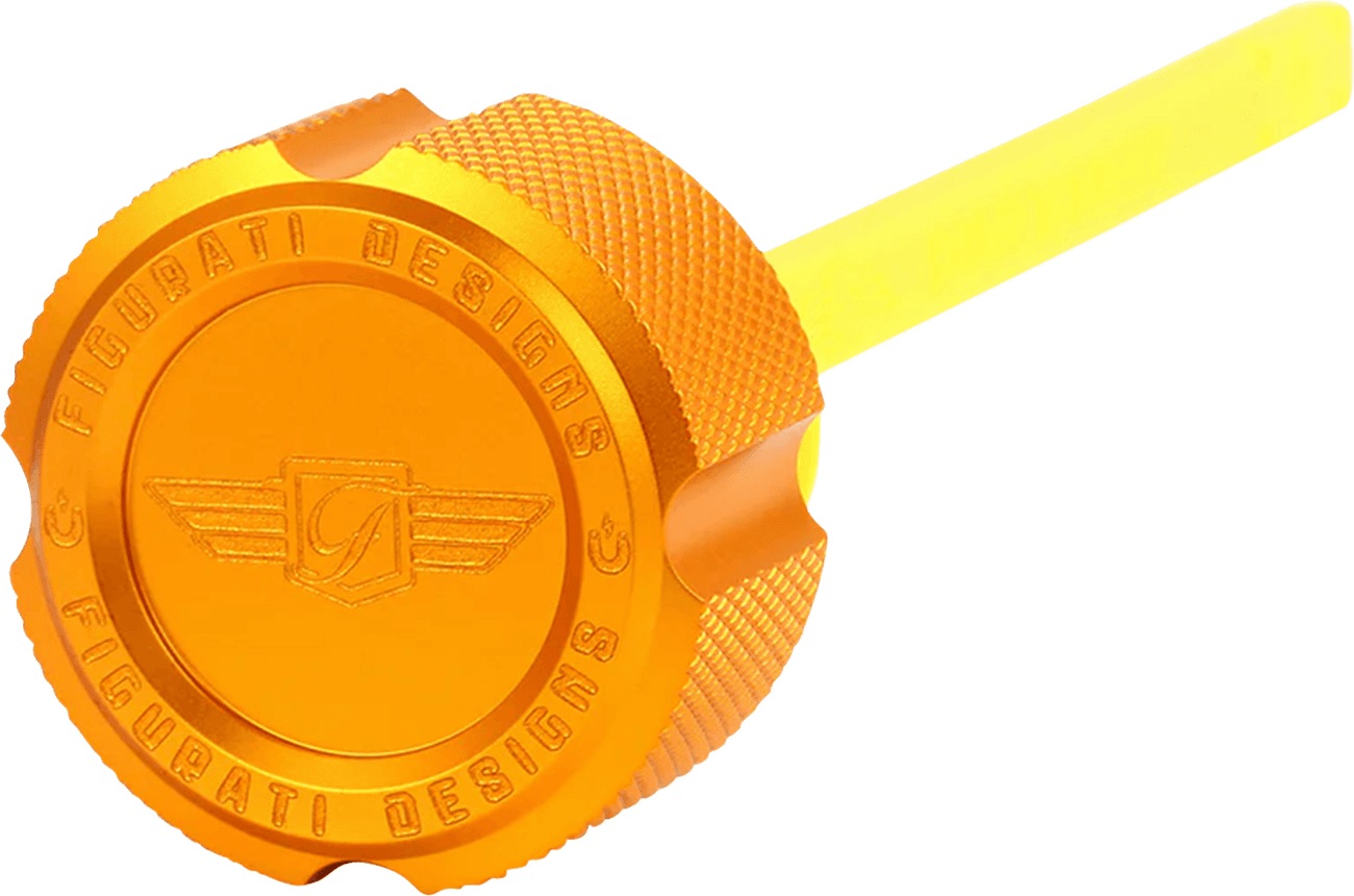 FIGURATI DESIGNS 0710-0301 Performance Magnetic Oil Dipstick - Knurled - Gold - M8 Touring/Trike