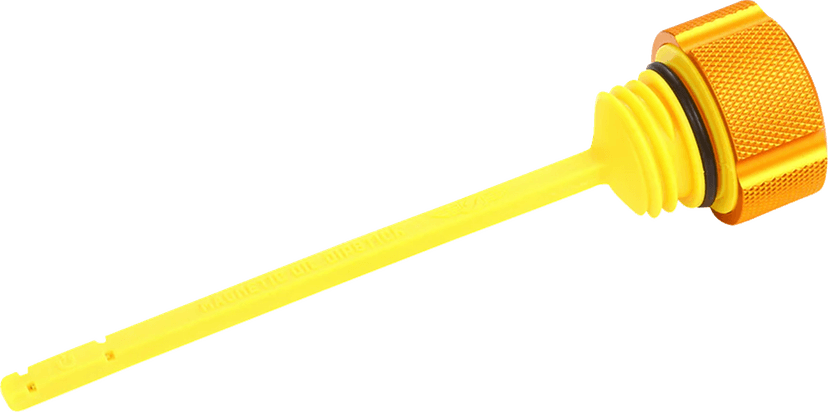 FIGURATI DESIGNS 0710-0301 Performance Magnetic Oil Dipstick - Knurled - Gold - M8 Touring/Trike — image 2 of 3
